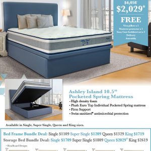 Mattress & Bed Frame/Storage Bundle (Ashley Island)