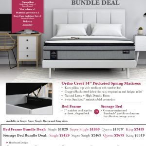 Mattress & Bed Frame/Storage Bundle (Ortho Crest)