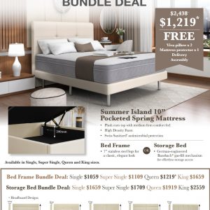 Mattress & Bed Frame/Storage Bundle (Summer Island)
