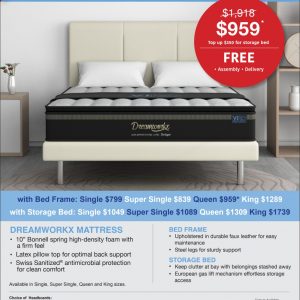 Mattress & Bed Frame/Storage Bundle (Viro DreamWorkx)