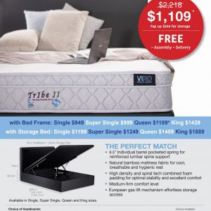 Mattress & Bed Frame/Storage Bundle (Viro Tribe II)